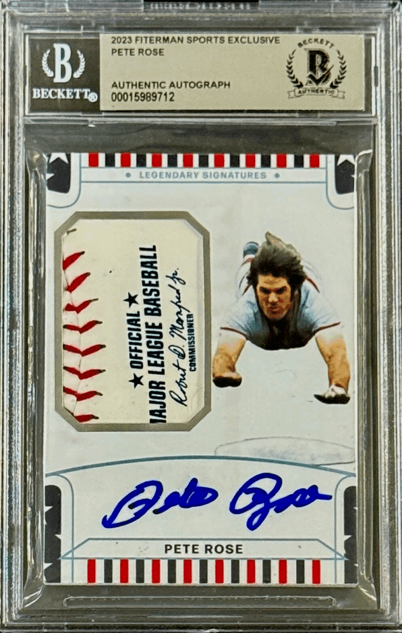 Pete Rose Signed 2023 Fiterman Sports Exclusive Card Beckett BAS 15989712