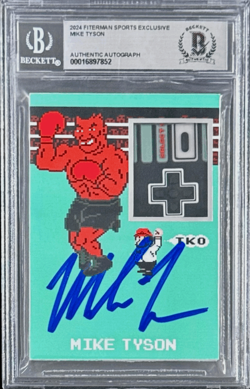 MIKE TYSON 2024 Fiterman Sports Exclusive Punch Out Signed Card BAS 16897852 (B)