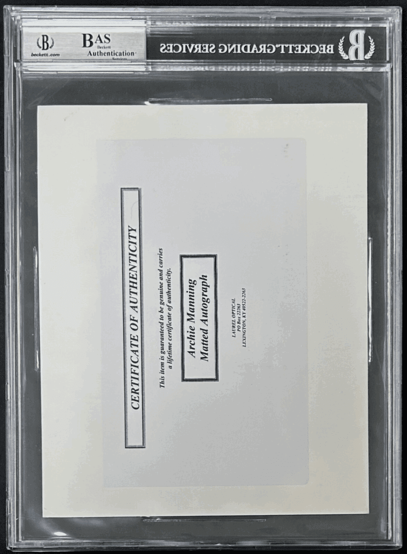 Archie Manning Signed Cut and Photo Display Beckett 16092321 Ole Miss - Image 2