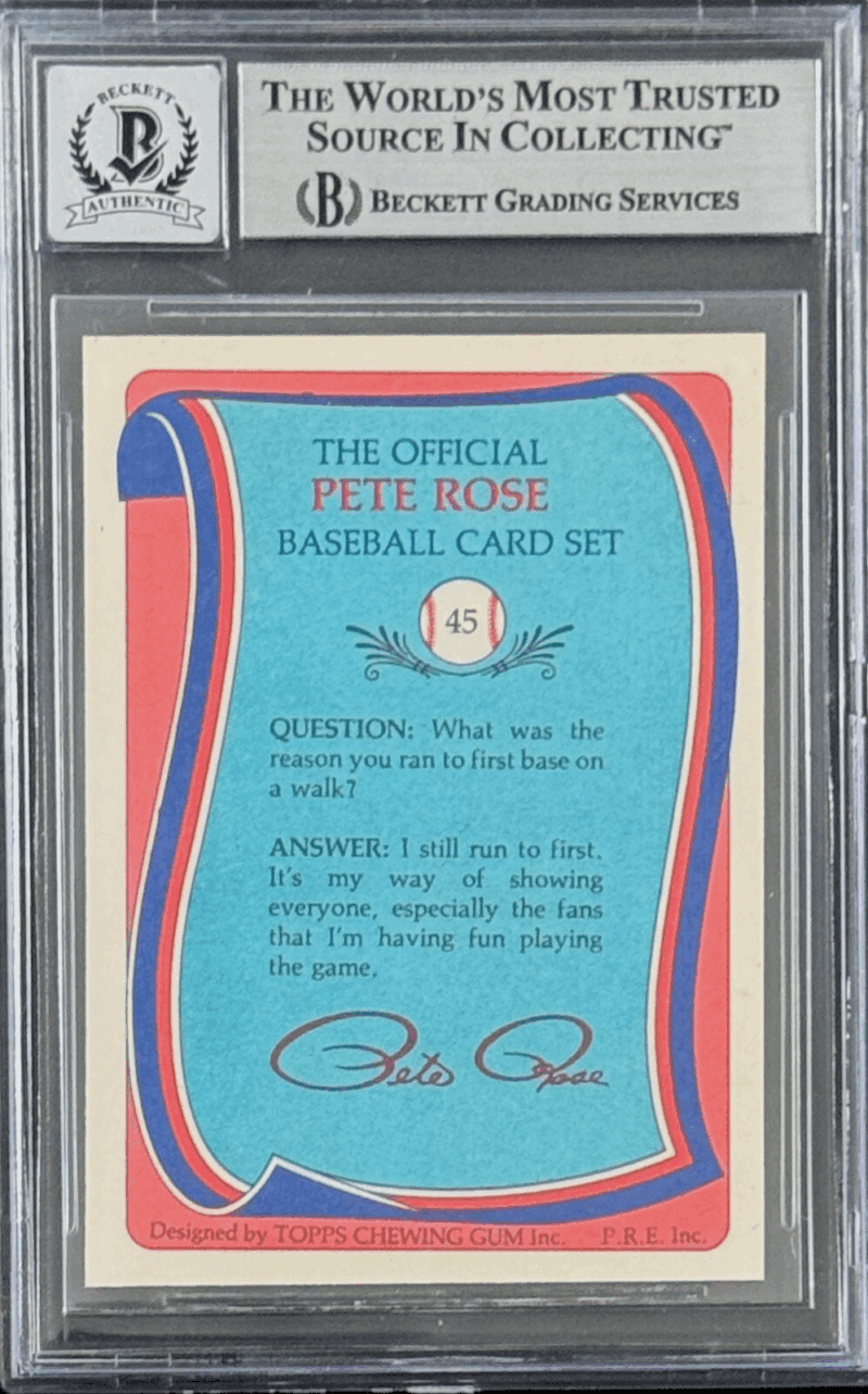 Pete Rose Signed 1985 Topps Card Sorry I Bet On Baseball 30 Beckett 15333015 - Image 2