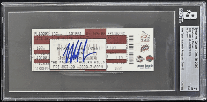 Mike Tyson vs Andrew Golota Signed Full Ticket Beckett 17857893 7 NM
