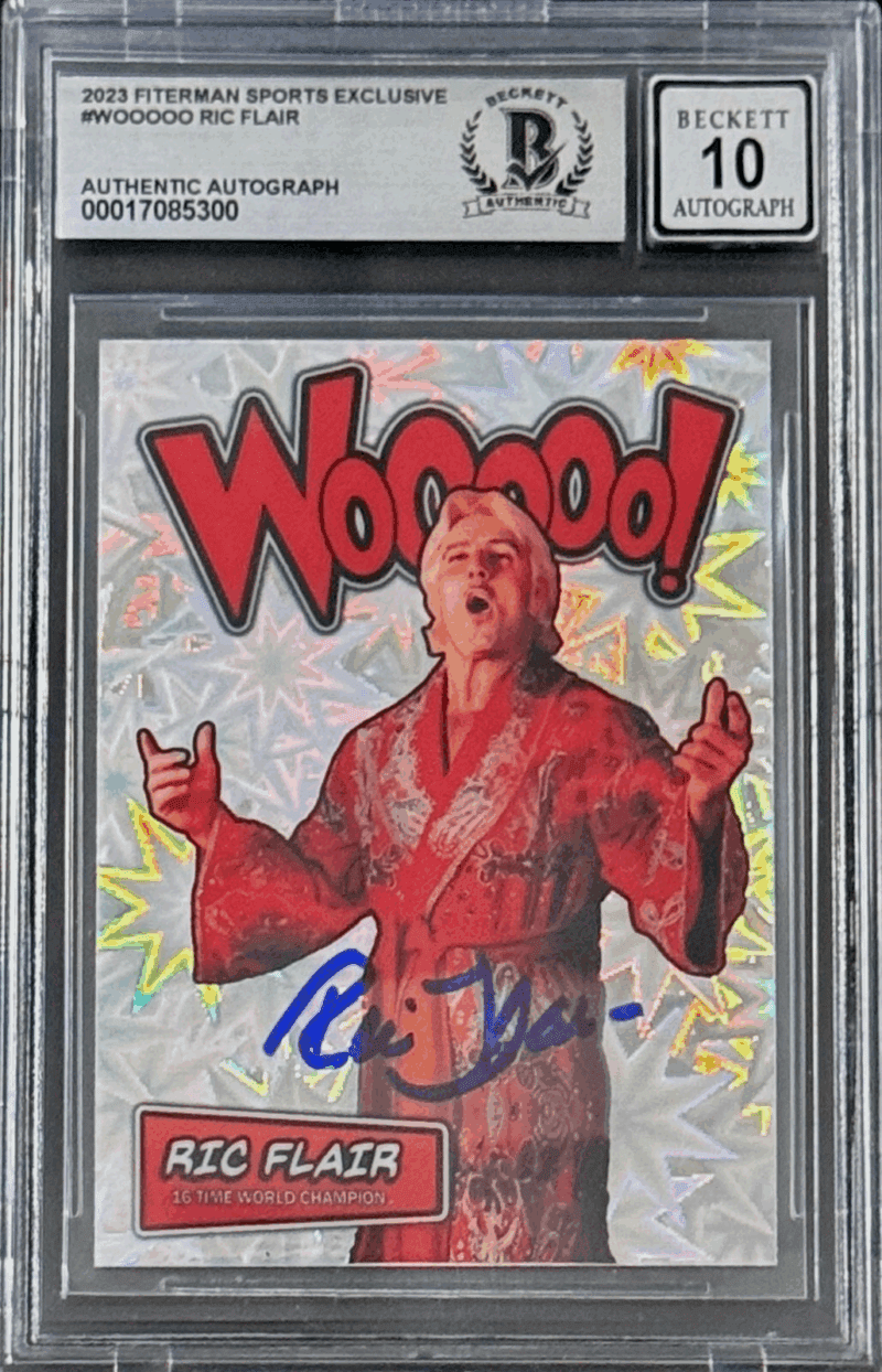 Ric Flair Signed 2023 Fiterman Sports Exclusive Card #Woooo BAS 17085300 Auto 10