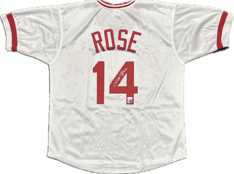 Pete Rose Signed Autographed White Jersey JSA & Rose Exclusive Hologram Authen