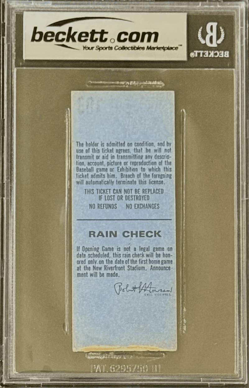 Pete Rose Dave Concepcion Signed 1970 Opening Day Ticket BAS Concepcion Debut - Image 3