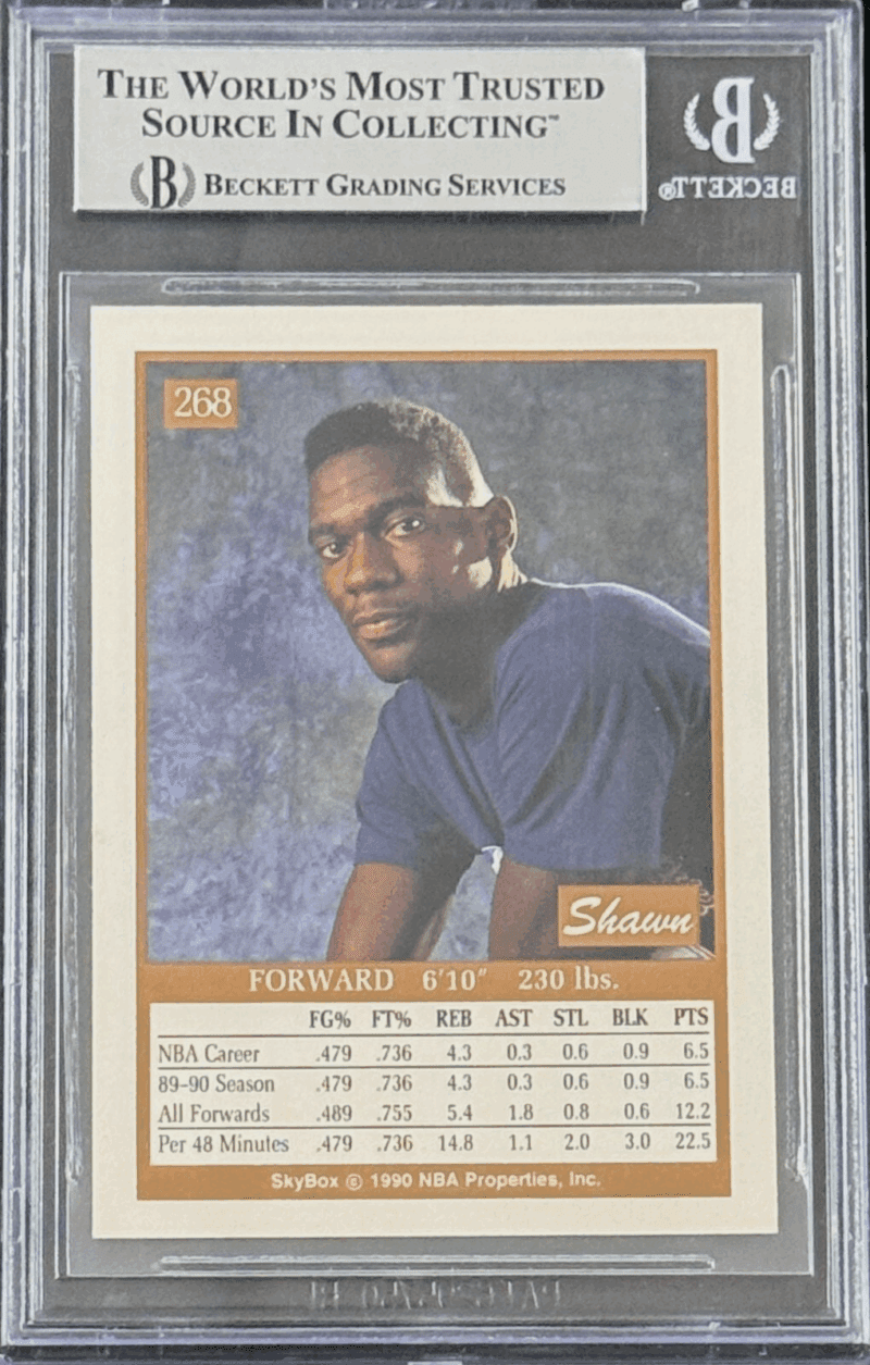 Shawn Kemp Signed 1990-91 Skybox Rookie Card #268 Beckett 15989419 - Image 2