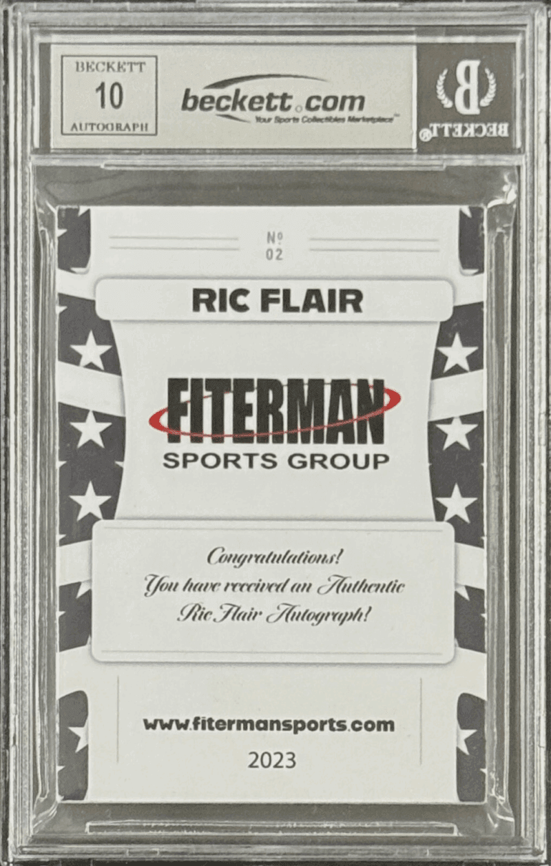 RIC FLAIR 2023 Fiterman Sports Exclusive Autographed Card Becket 16091668 - Image 2