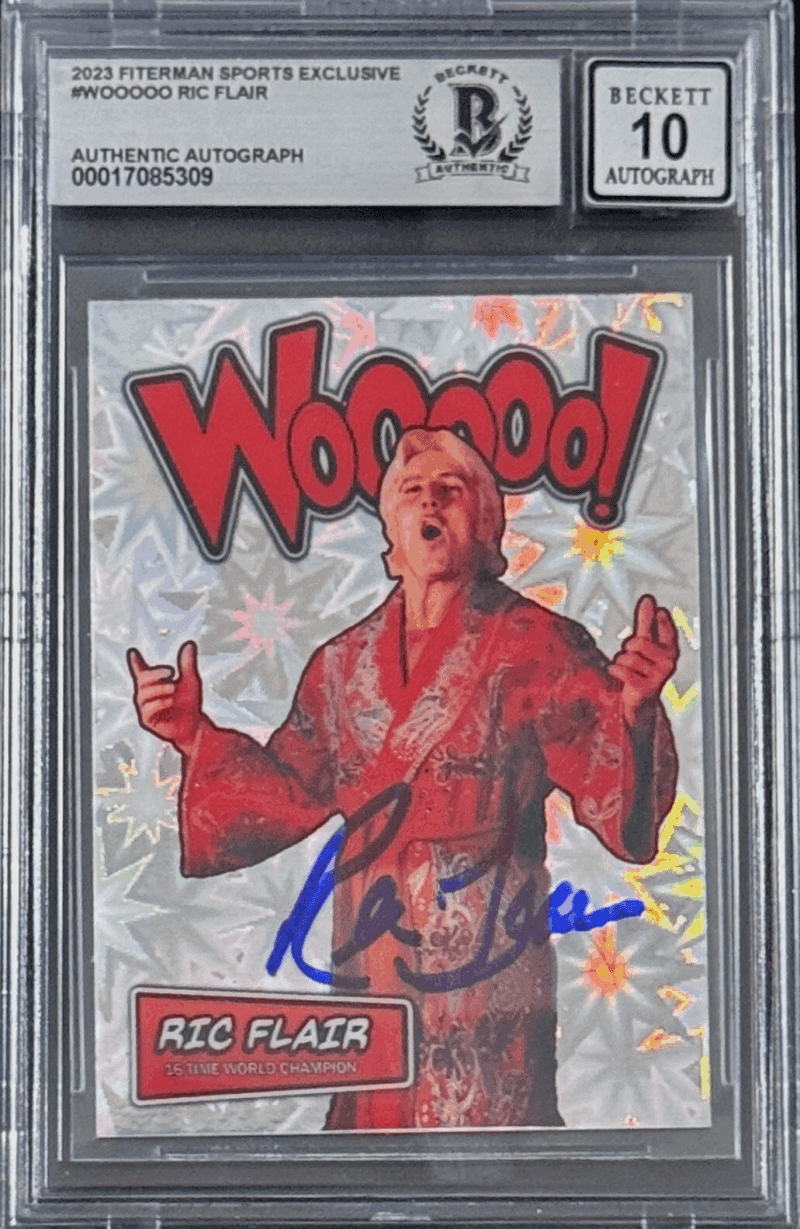 Ric Flair Fiterman Sports Exclusive Beckett 17085309 Auto 10 #Wooooo Ric Flair