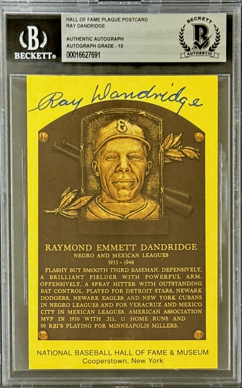 Ray Dandridge Signed Autographed Hall of Fame Plaque Postcard Beckett 16627691