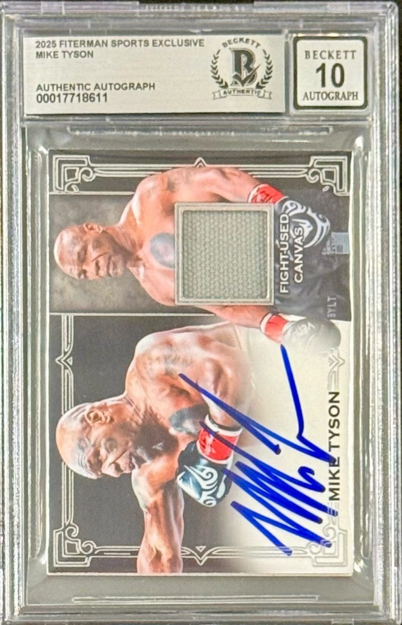 MIKE TYSON FSG Exclusive Tyson vs Paul Fight Canvas Card BAS 17718611 Auto 10 - Image 2