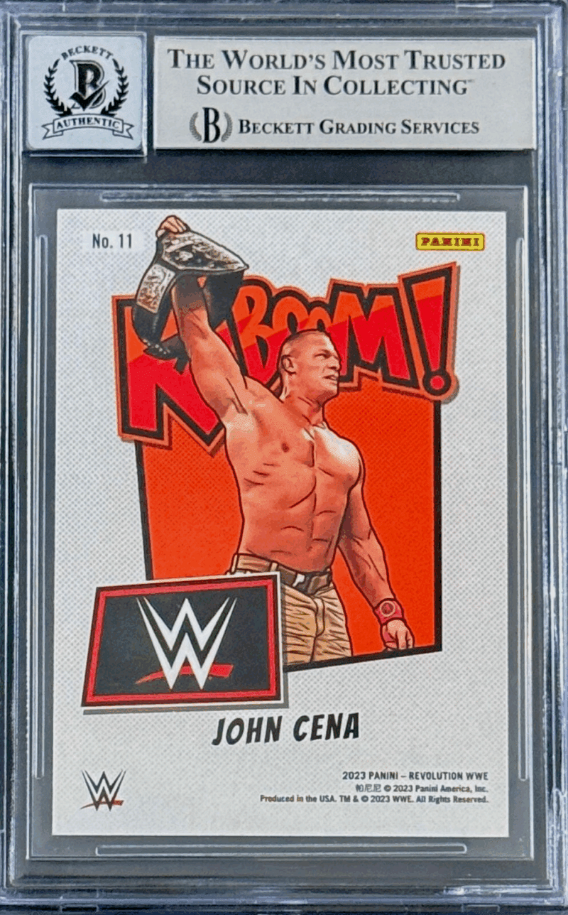 John Cena 2023 Panini Revolution WWE KABOOM! Card #11 Beckett 16416657 Auto 10 - Image 2
