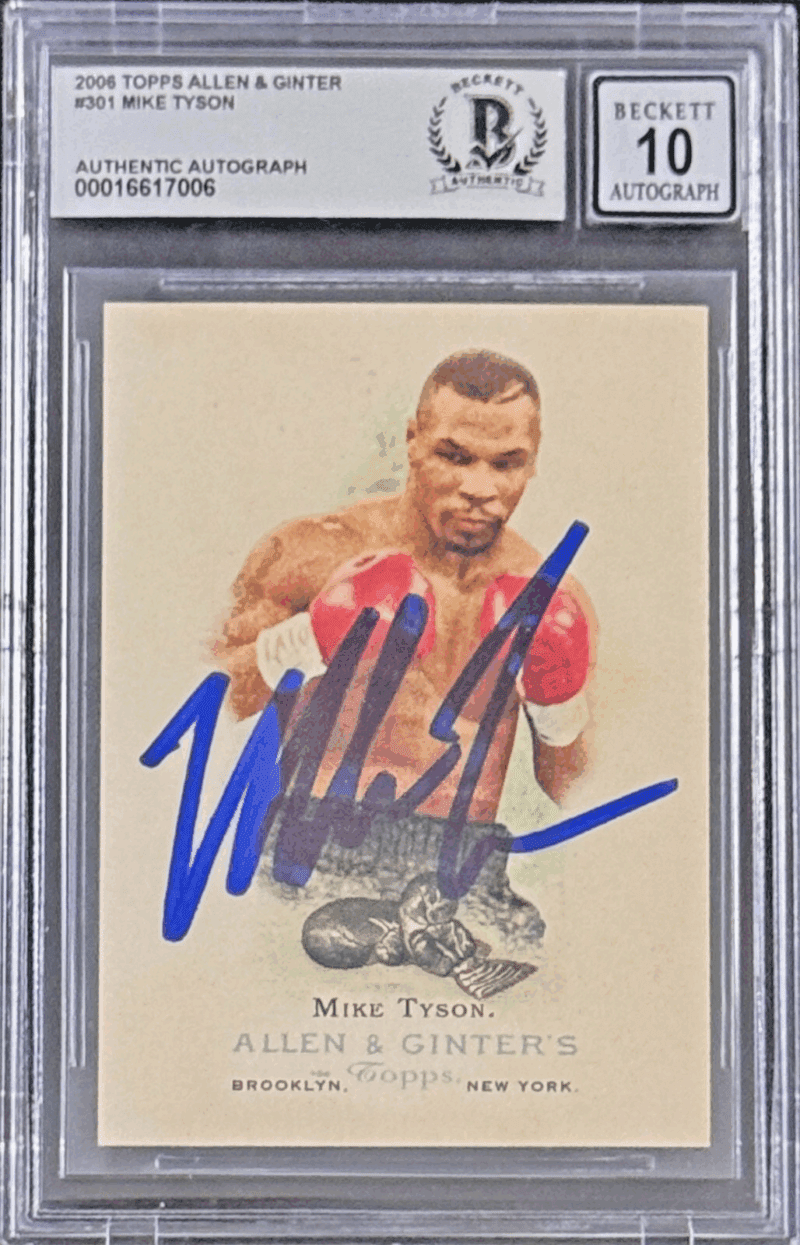 Mike Tyson Signed 2006 Topps Allen & Ginter Card #301 BAS Auto 10 16617006