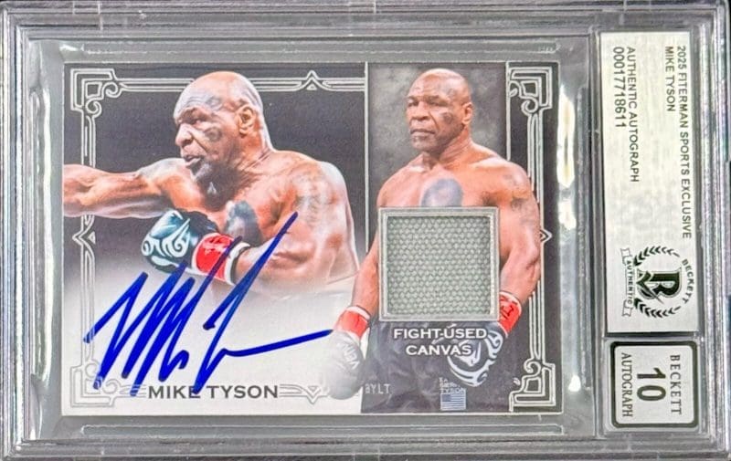 MIKE TYSON FSG Exclusive Tyson vs Paul Fight Canvas Card BAS 17718611 Auto 10
