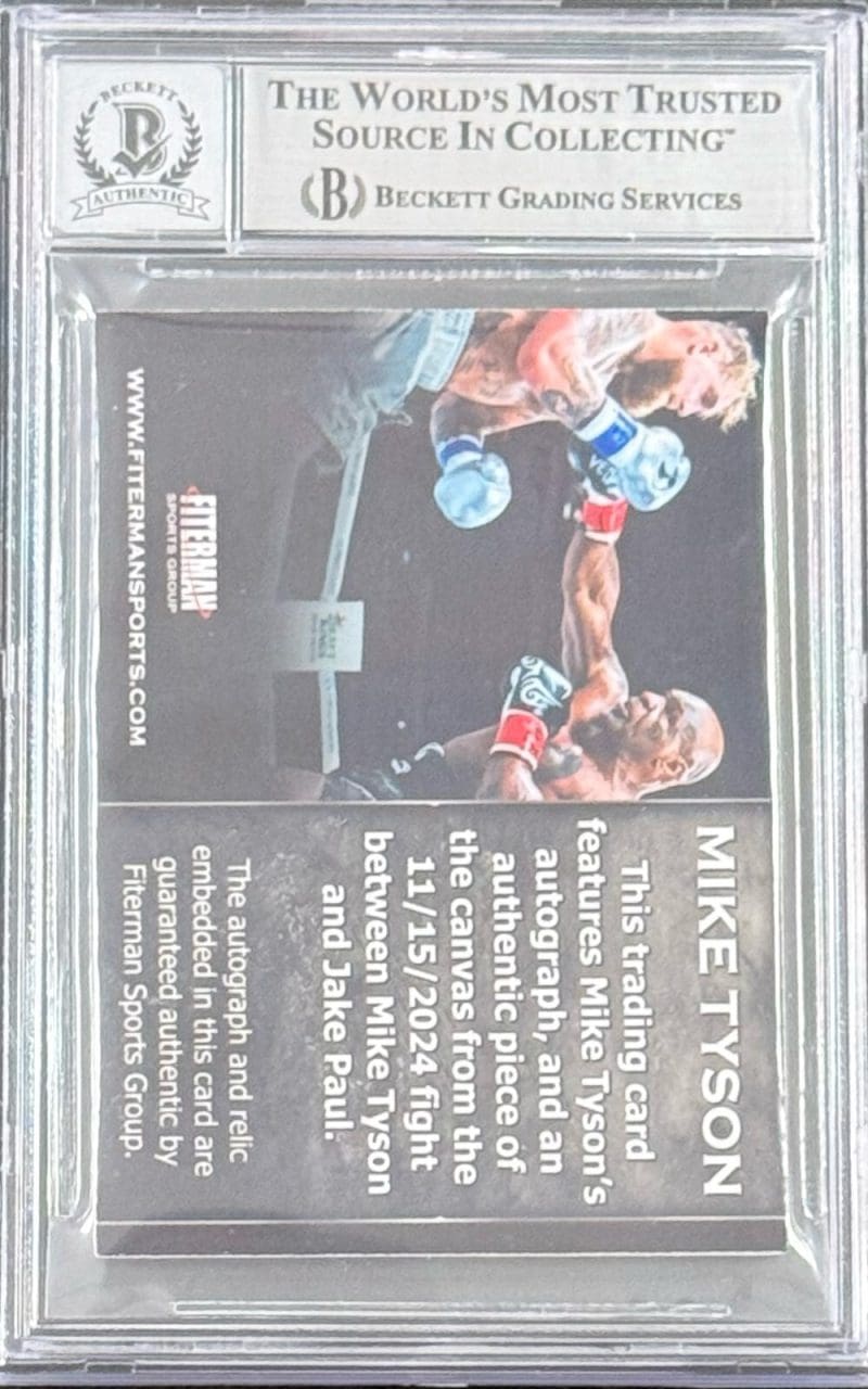 MIKE TYSON FSG Exclusive Tyson vs Paul Fight Canvas Card BAS 17718611 Auto 10 - Image 3