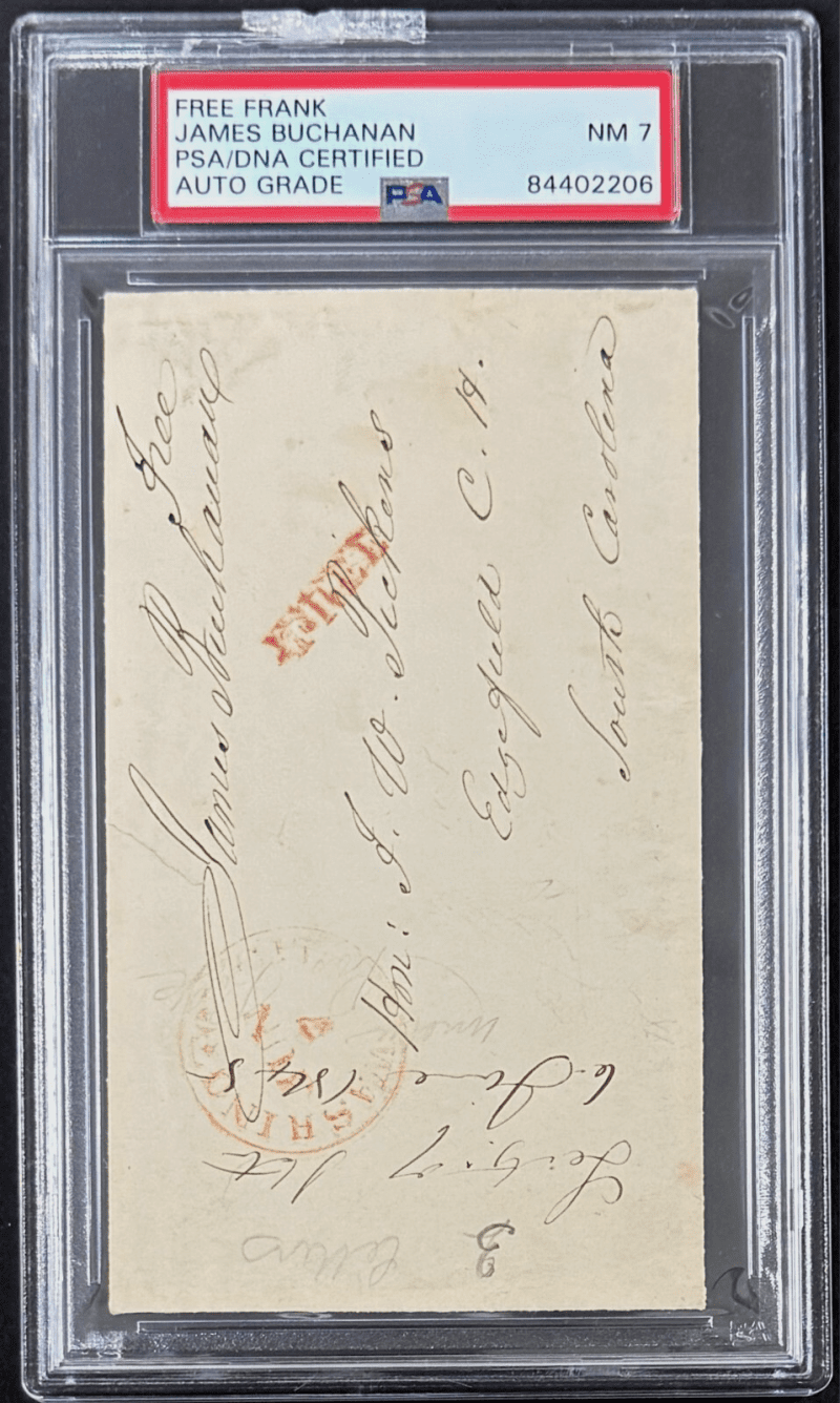 President James Buchanan Signed Autographed Free Frank PSA NM 7 84402206 - Image 2