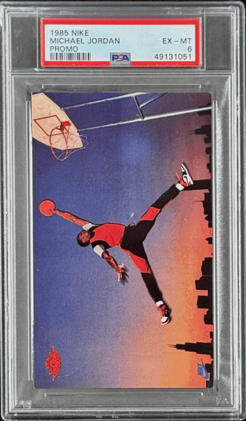 Michael Jordan 1985 Nike Promo Rookie Card PSA 6 EX-MT 49131051 - Image 2