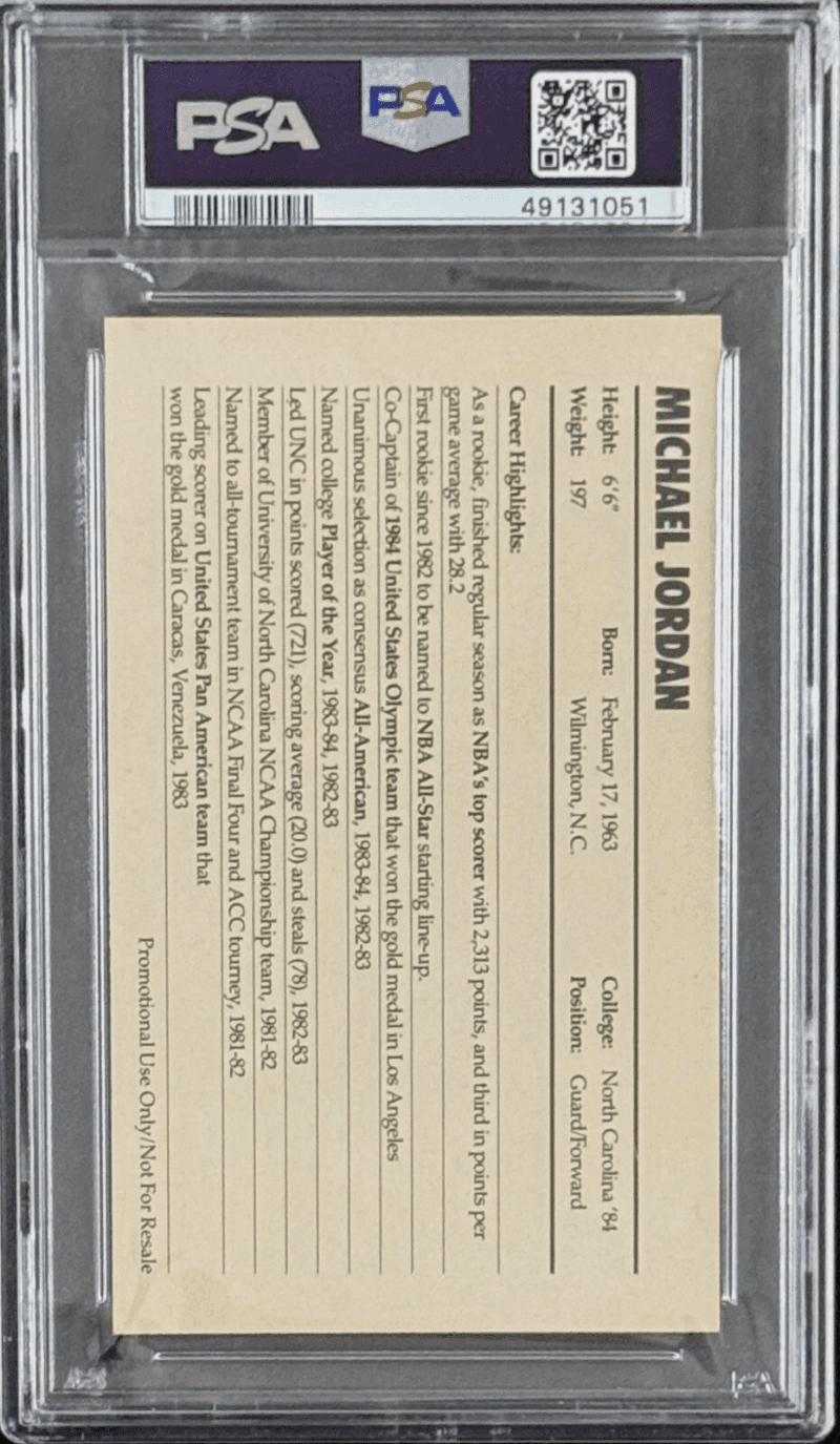 Michael Jordan 1985 Nike Promo Rookie Card PSA 6 EX-MT 49131051 - Image 3