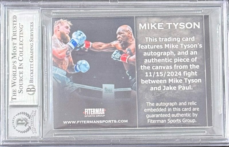 MIKE TYSON FSG Exclusive Tyson vs Paul Fight Canvas Card BAS 17718611 Auto 10 - Image 4