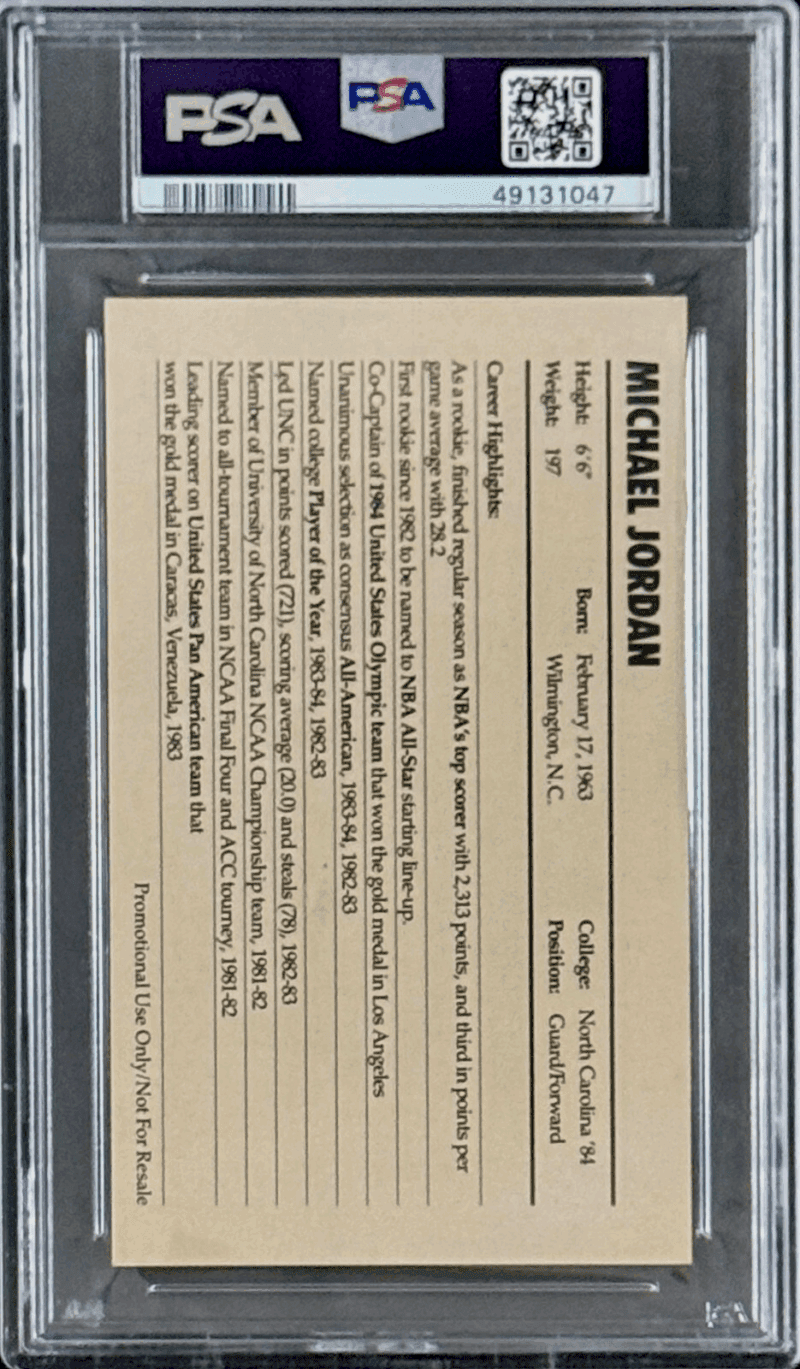 Michael Jordan 1985 Nike Promo Rookie Card PSA 4 VG-EX 49131047 - Image 3
