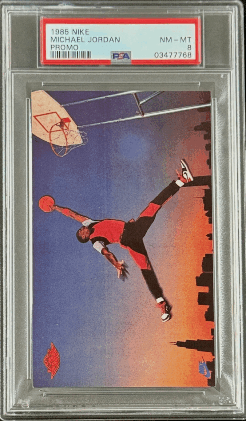 Michael Jordan 1985 Nike Promo Rookie Card PSA 8 NM-MT 03477768 - Image 2