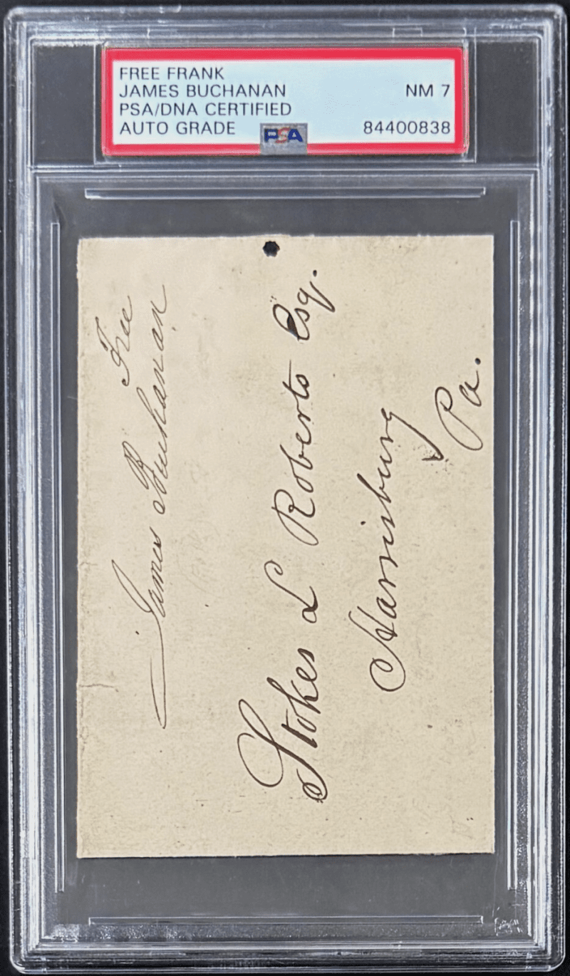 President James Buchanan Signed Autographed Free Frank PSA NM 7 84400838 - Image 2