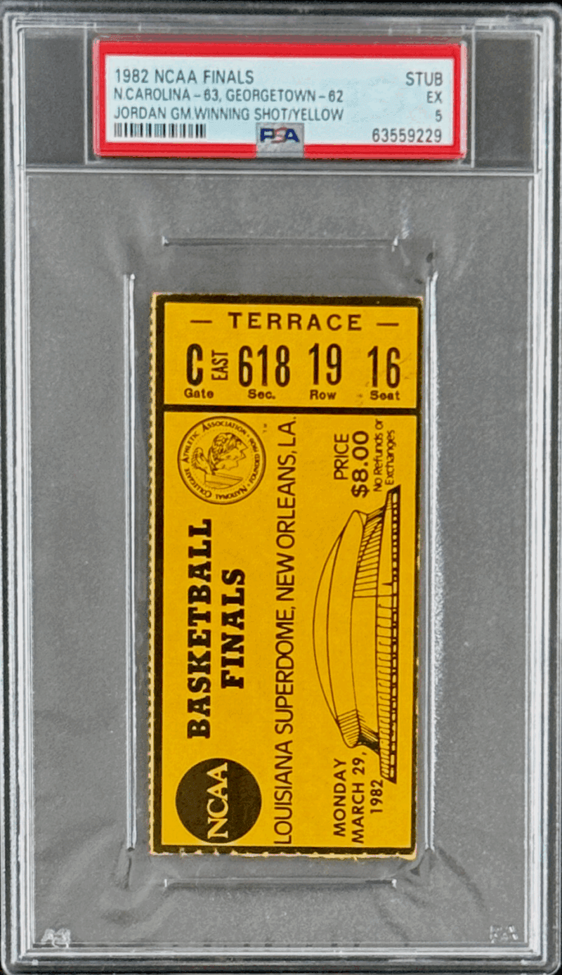 1982 NCAA Final Four Ticket Stub Michael Jordan UNC Game Winning Shot PSA 5 POP8 - Image 2