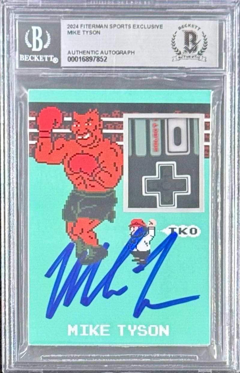 MIKE TYSON 2024 Fiterman Sports Exclusive Punch Out Signed Card BAS 16897852 (B)