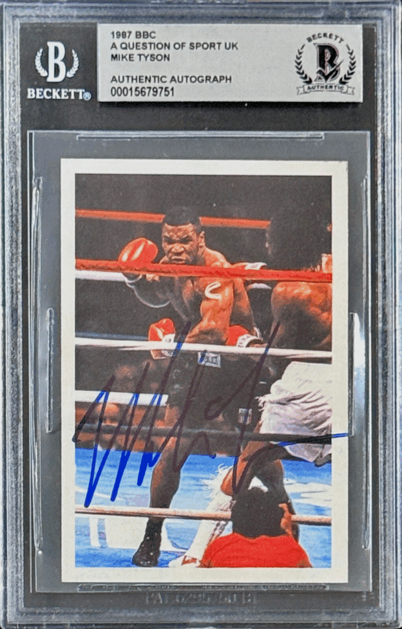 Mike Tyson Signed 1987 BBC A Question of Sport UK Card Beckett 15679751