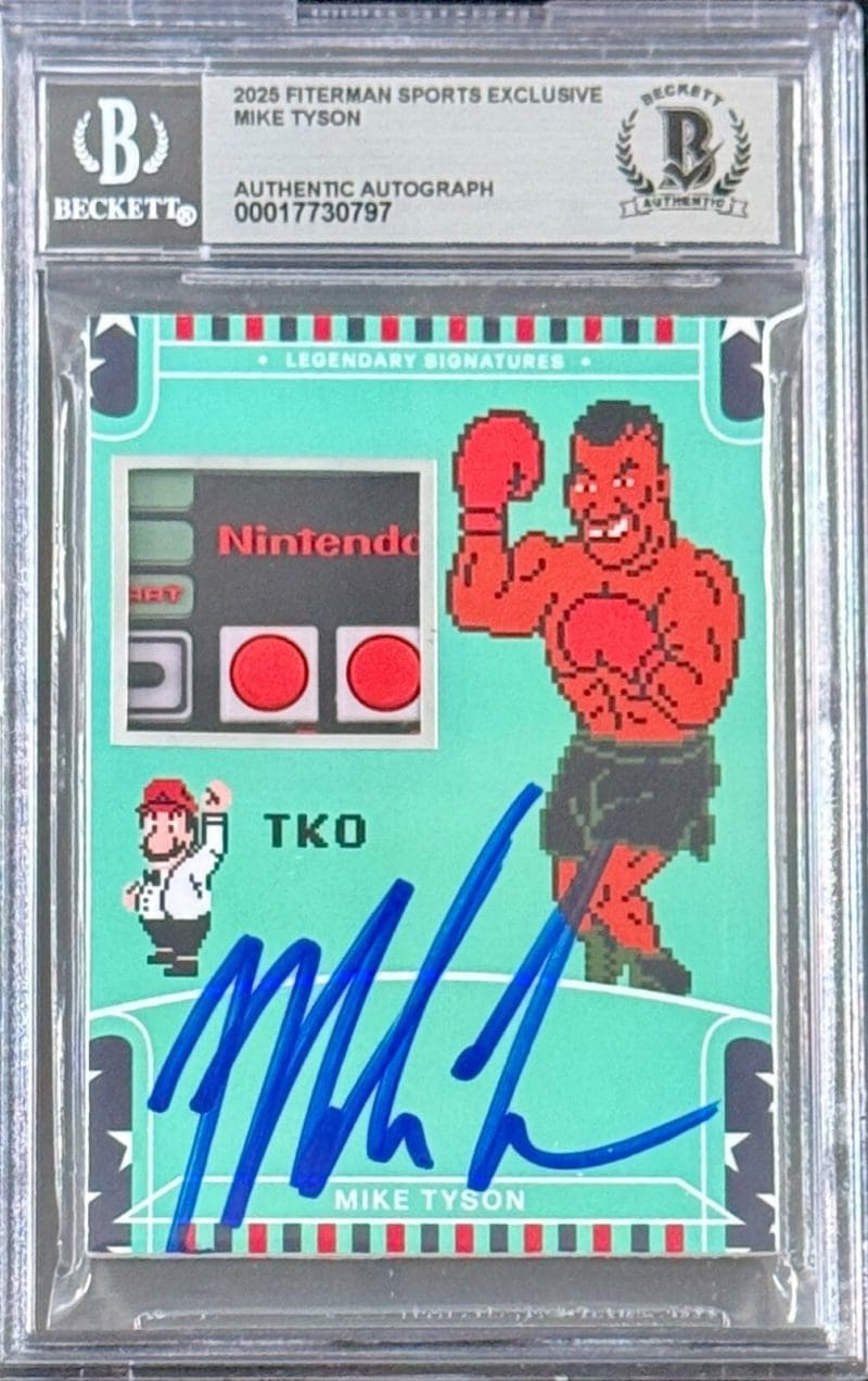 MIKE TYSON 2025 Fiterman Sports Exclusive Punch Out Signed Card BAS 17730797 (A)