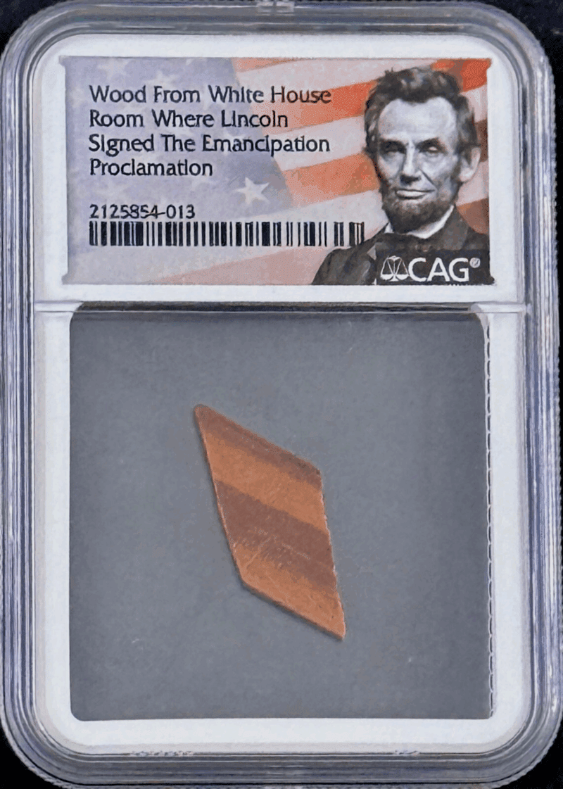 Wood From White House Where Abraham Lincoln Signed Emancipation Proclamation (B)