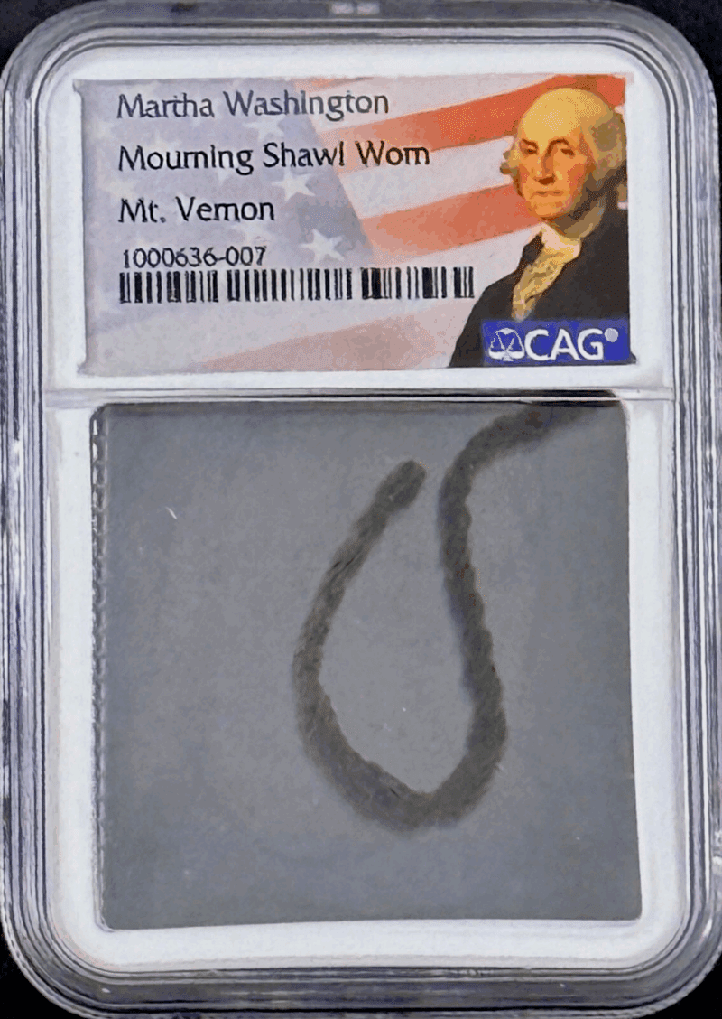 Martha Washington Mourning Shawl Worn Mt. Vernon CAG Authenticated