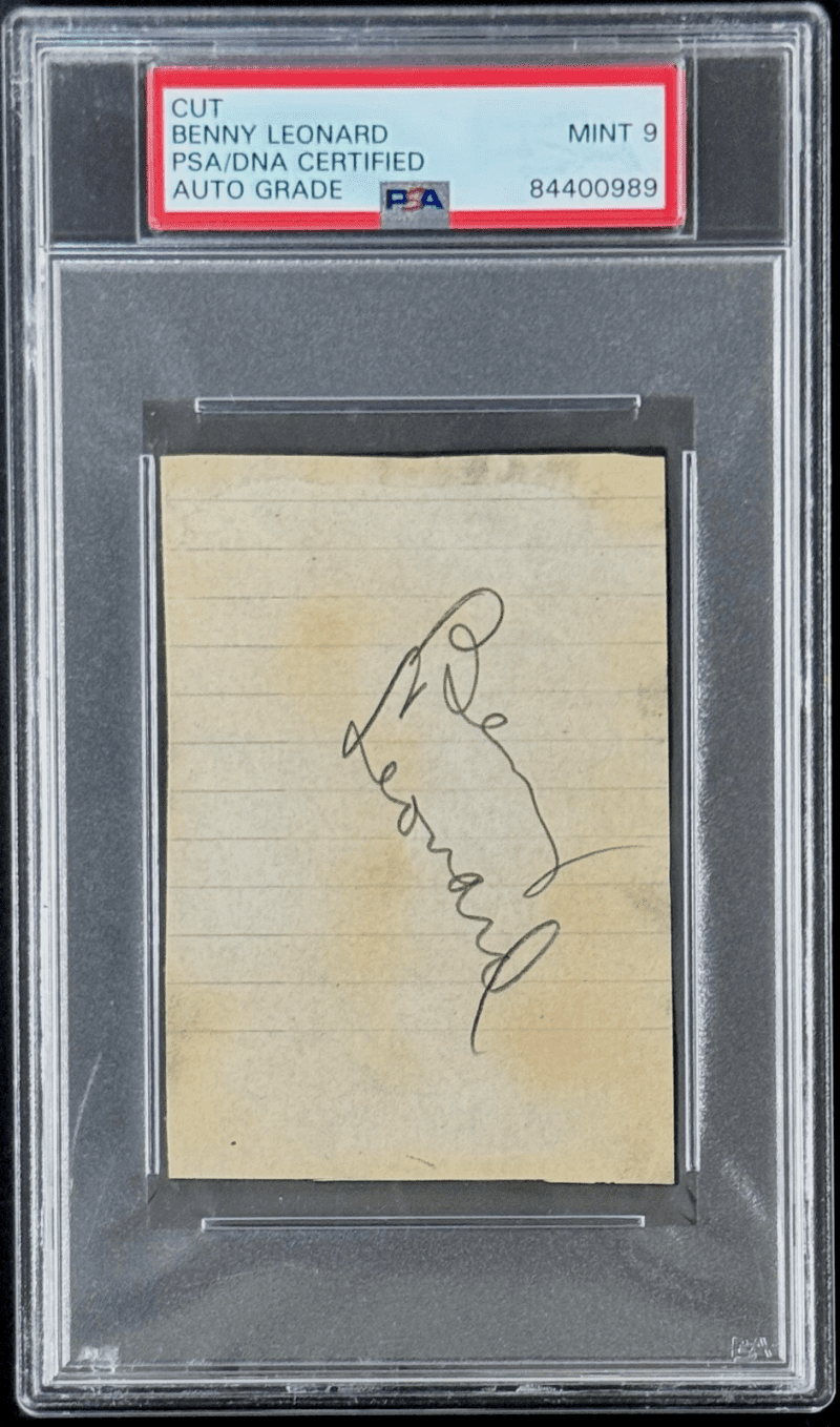Benny Leonard Signed Autograph Cut PSA/DNA 84400989 Auto Grade Mint 9 Boxer - Image 2
