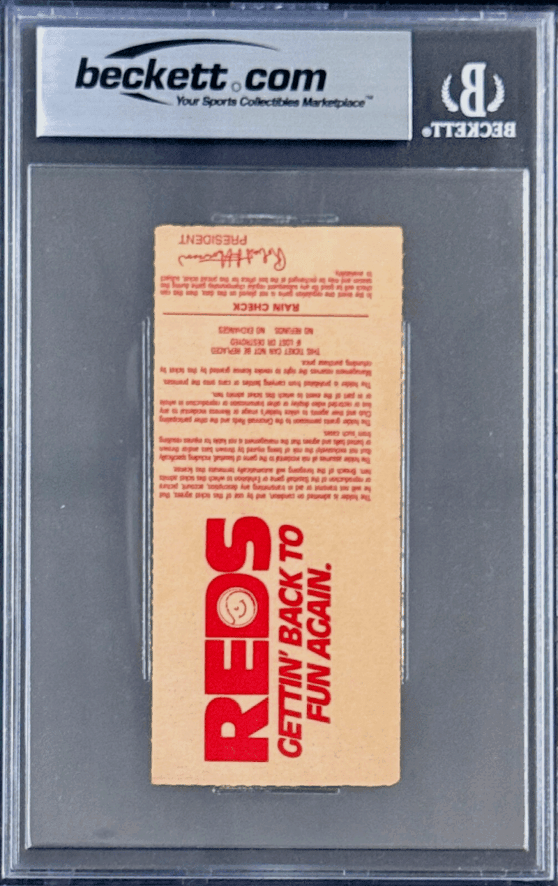 Pete Rose Signed 9/11/85 Ticket Stub Becomes The All Time Hit King BAS 17066673 - Image 3