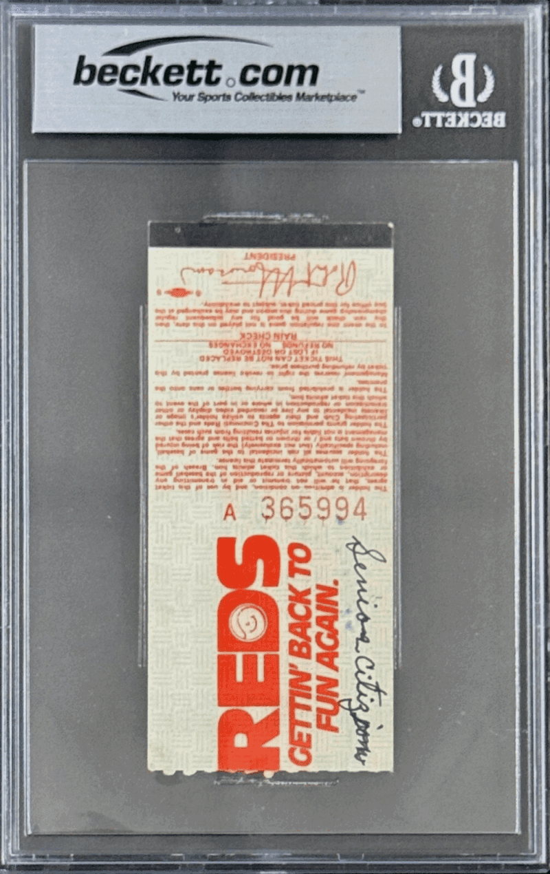 Pete Rose Signed 9/11/85 Ticket Stub Becomes The All Time Hit King BAS 15557130 - Image 3