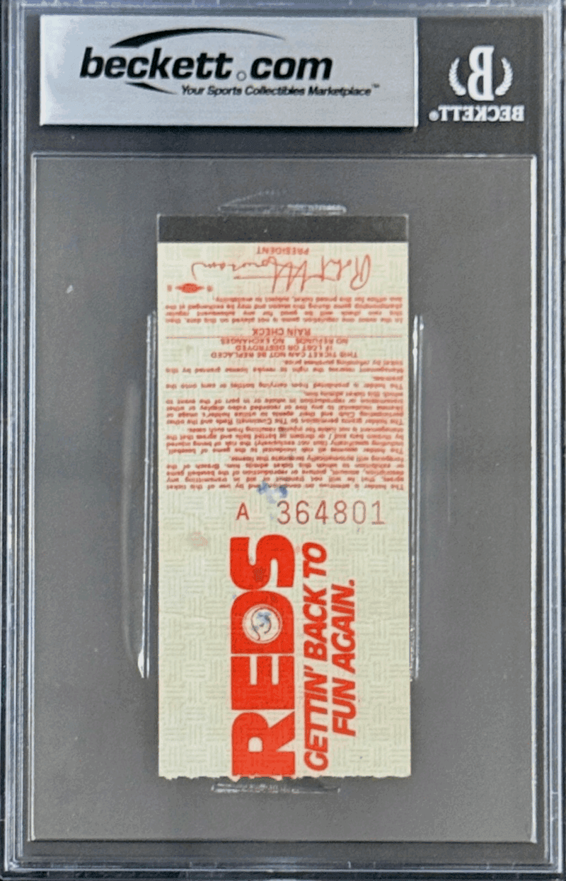 Pete Rose Signed 9/11/85 Ticket Stub Becomes The All Time Hit King BAS 17547968 - Image 3