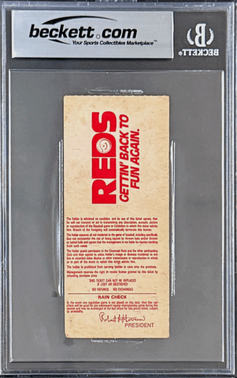 Pete Rose Signed 9/11/85 Ticket Stub Becomes The All Time Hit King BAS 17547930 - Image 3