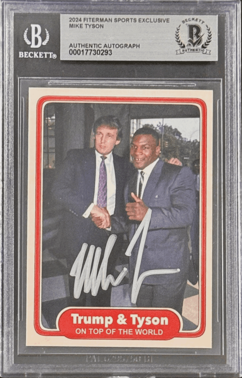 Mike Tyson Signed 2024 Fiterman Exclusive Card Beckett 17730293 President Trump