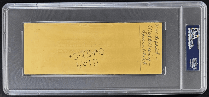Walt Disney Signed Autographed Used Check PSA/DNA 83690200 - Image 3
