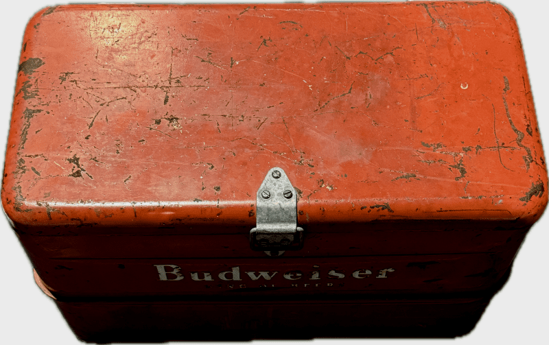 Budweiser  King of Beers Vintage Red Metal Cooler - Image 2