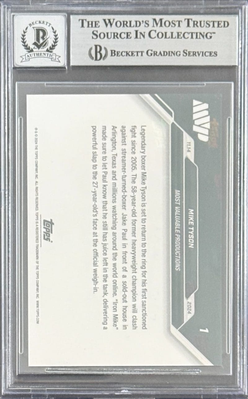Mike Tyson Autographed 2024 Topps NOW card Auto 10 Beckett 17715953 . - Image 2