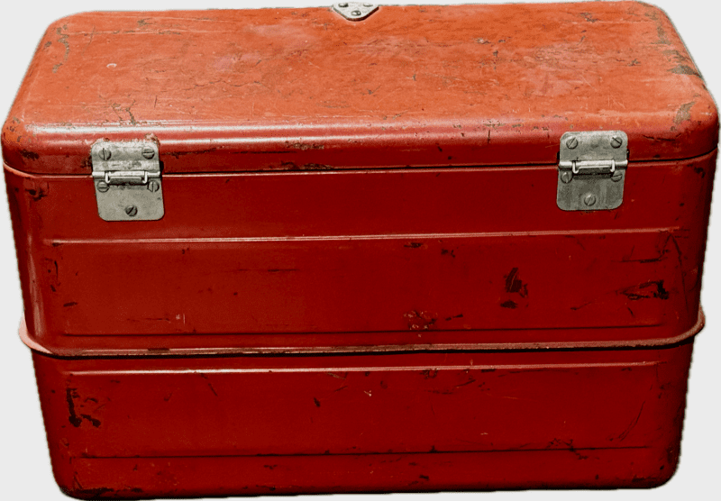 Budweiser  King of Beers Vintage Red Metal Cooler - Image 5