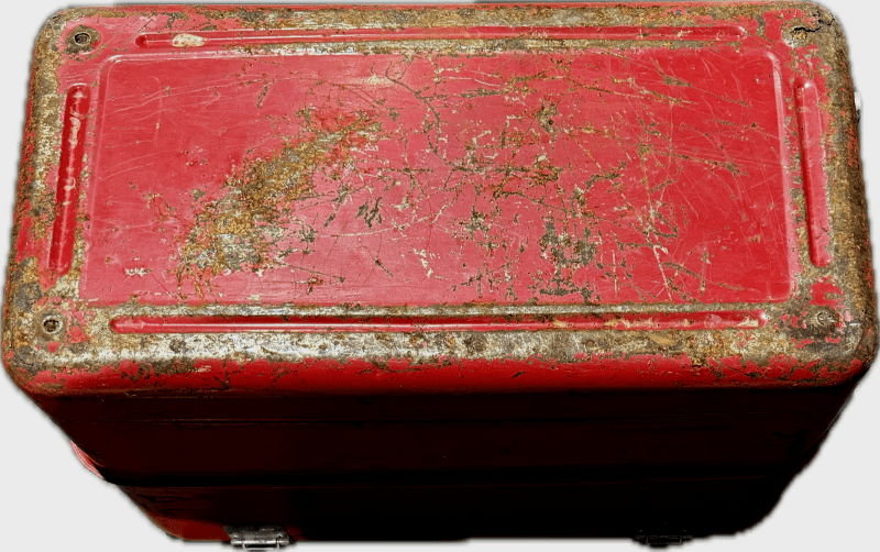 Budweiser  King of Beers Vintage Red Metal Cooler - Image 7