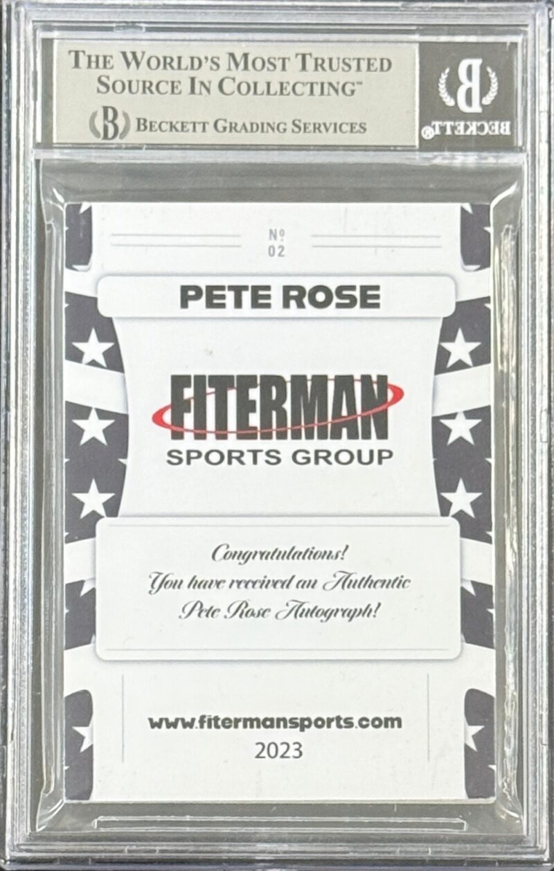 Pete Rose Signed 2023 Fiterman Sports Exclusive Card Beckett BAS 15989712 - Image 2