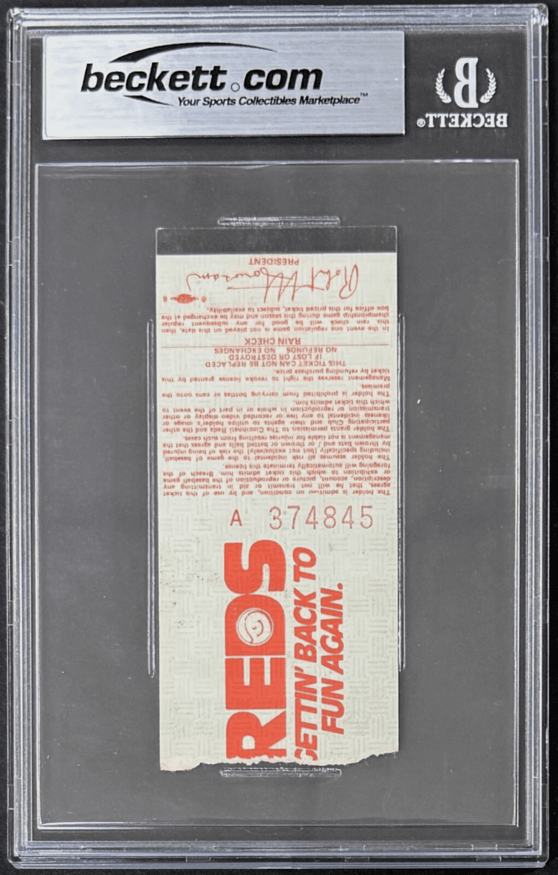 Pete Rose Signed 9/11/85 Ticket Stub Becomes The All Time Hit King Beckett 7 NM - Image 3