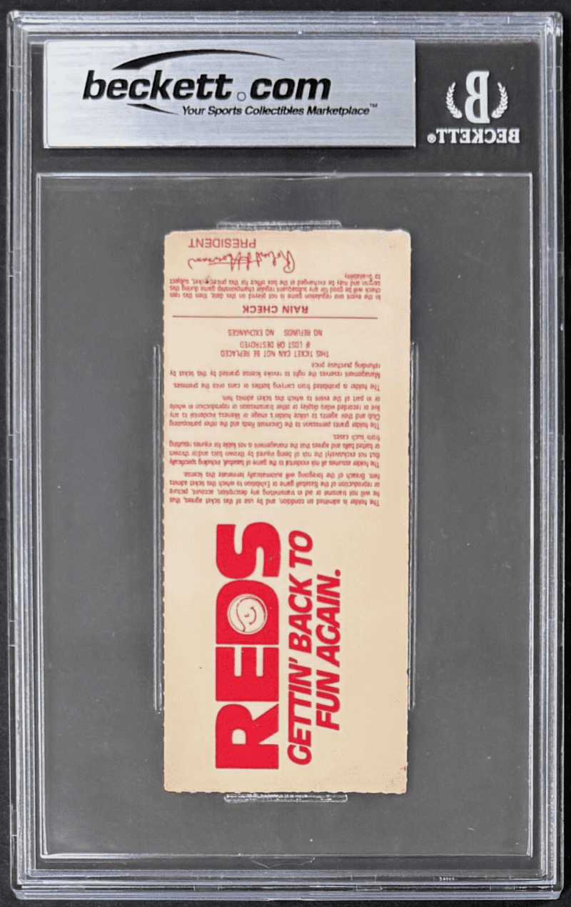 Pete Rose Signed 9/11/85 Ticket Stub Becoming The All Time Hit King Beckett 5 EX - Image 3
