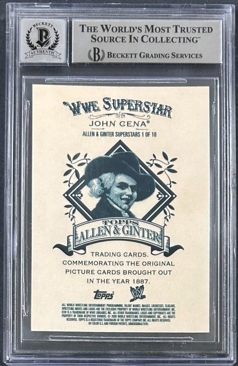 John Cena Signed 2008 Topps Heritage Chrome Allen & Ginter Card 1 15333522 - Image 2
