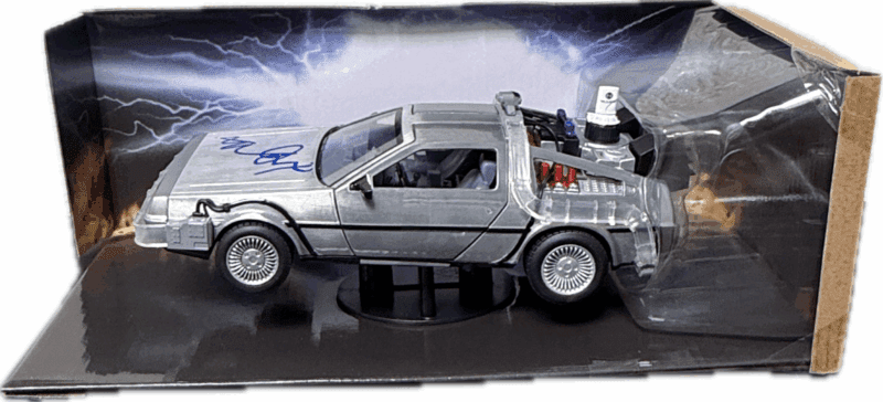 Michael J. Fox Signed Marty McFly Back to the Future DeLorean Diecast Car JSA
