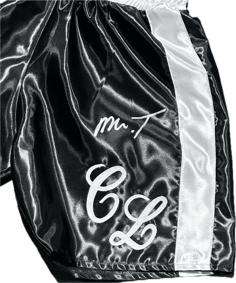 Mr. T Signed Rocky III Clubber Lang Black Boxing Trunks JSA Authenticated - Image 2