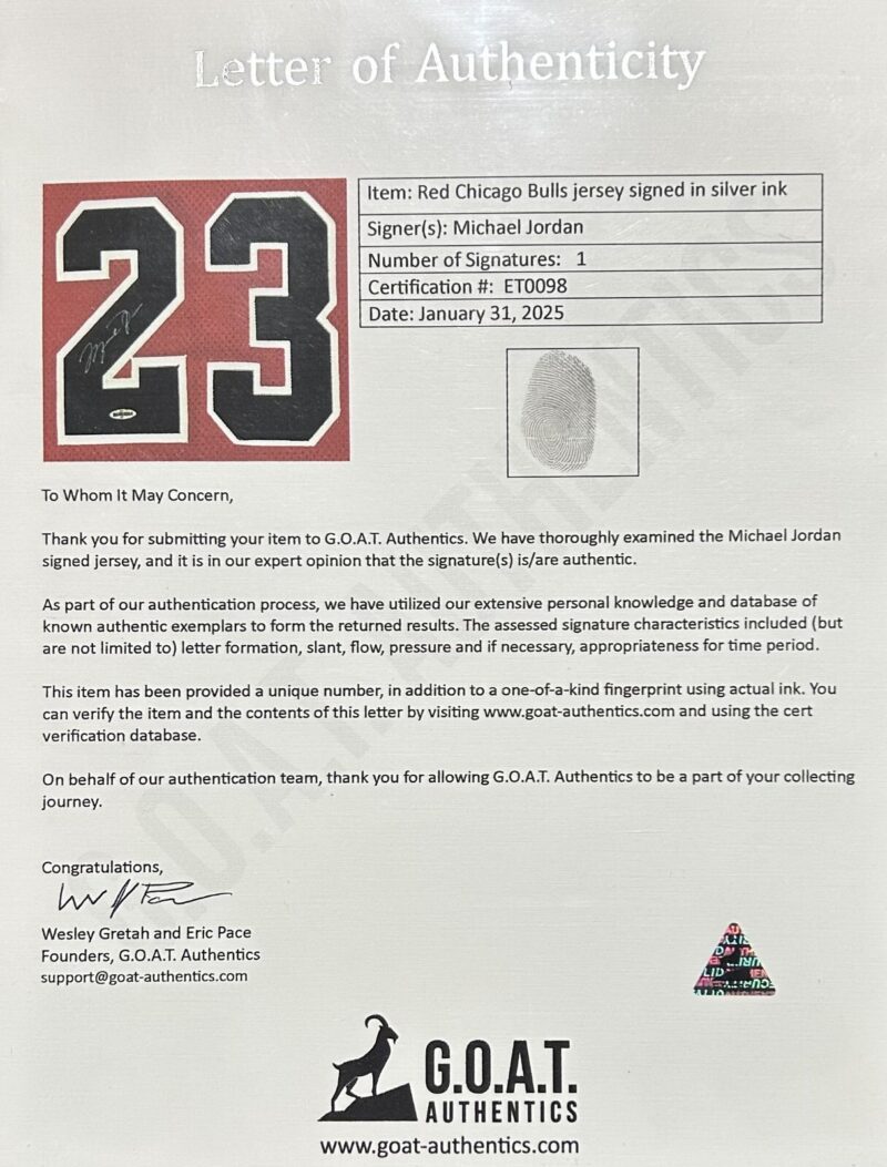Michael Jordan Signed Chicago Bulls Red Stats Jersey 23/23 Upper Deck & GOAT - Image 8