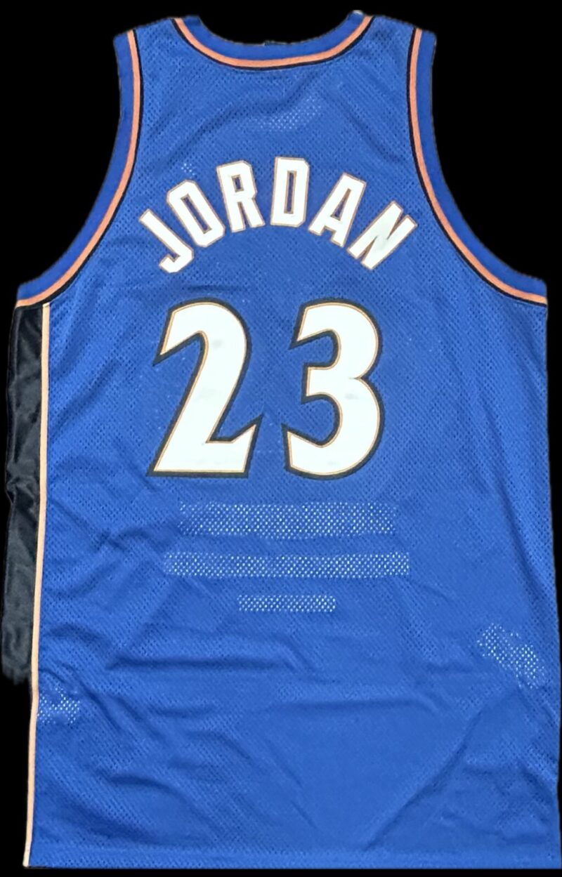 Michael Jordan Signed Washington Wizards Blue Stats Jersey Upper Deck & GOAT - Image 2