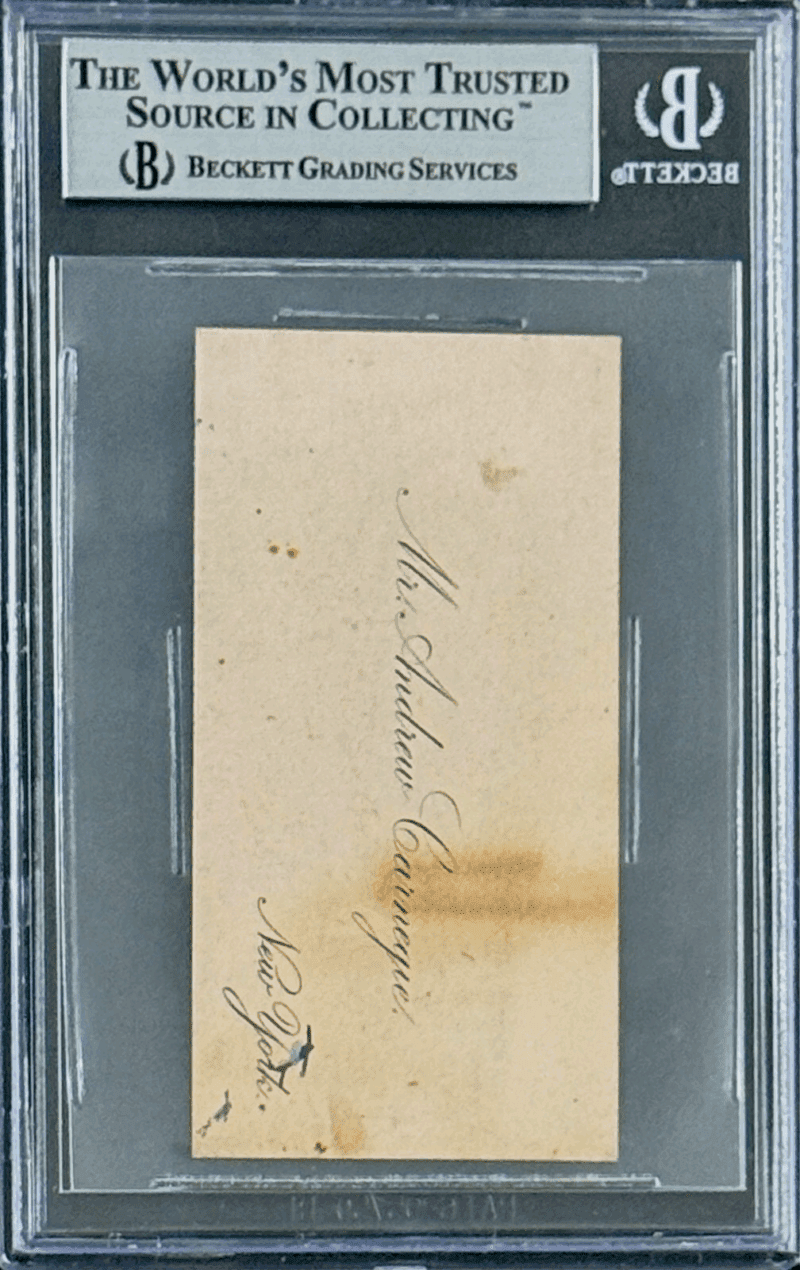 Andrew Carnegie Signed Autographed Business Card Beckett 14083361 - Image 3